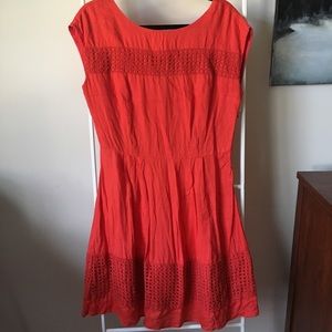 Cute Poppy Red Linen A-line Dress